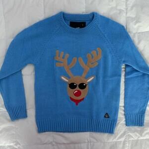 AMERICAN STITCH Reindeer Christmas Ugly Sweater Rudolph Funny Holidays Festive L